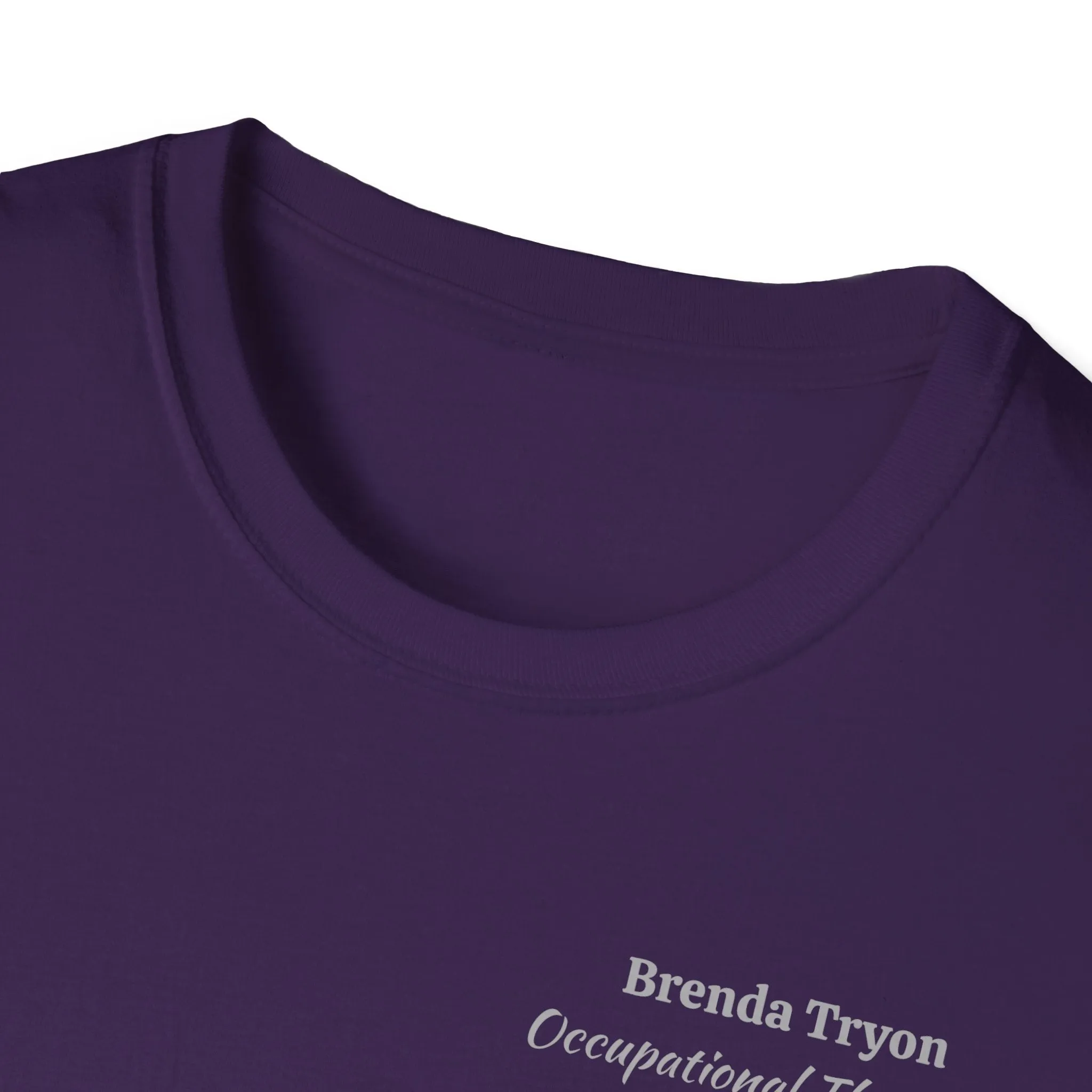 "Personalized" ClearSky Rehabilitation Hospital [Brenda Tryon- Occupational Therapist] [Front/Back Logo] | Unisex Softstyle T-Shirt