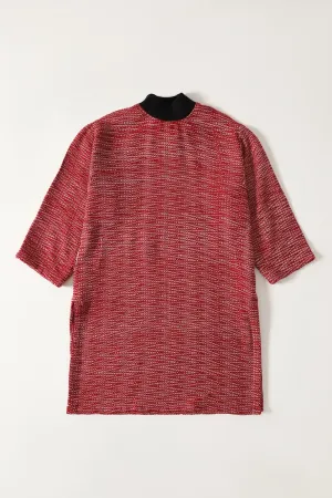 "TALAASH" HANDWOVEN MOCK NECK KAMEEZ