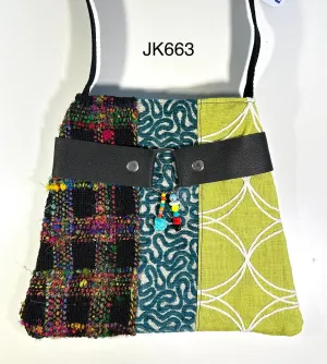 "The Jackie" Three-Panel Canvas Bag–Neon Green