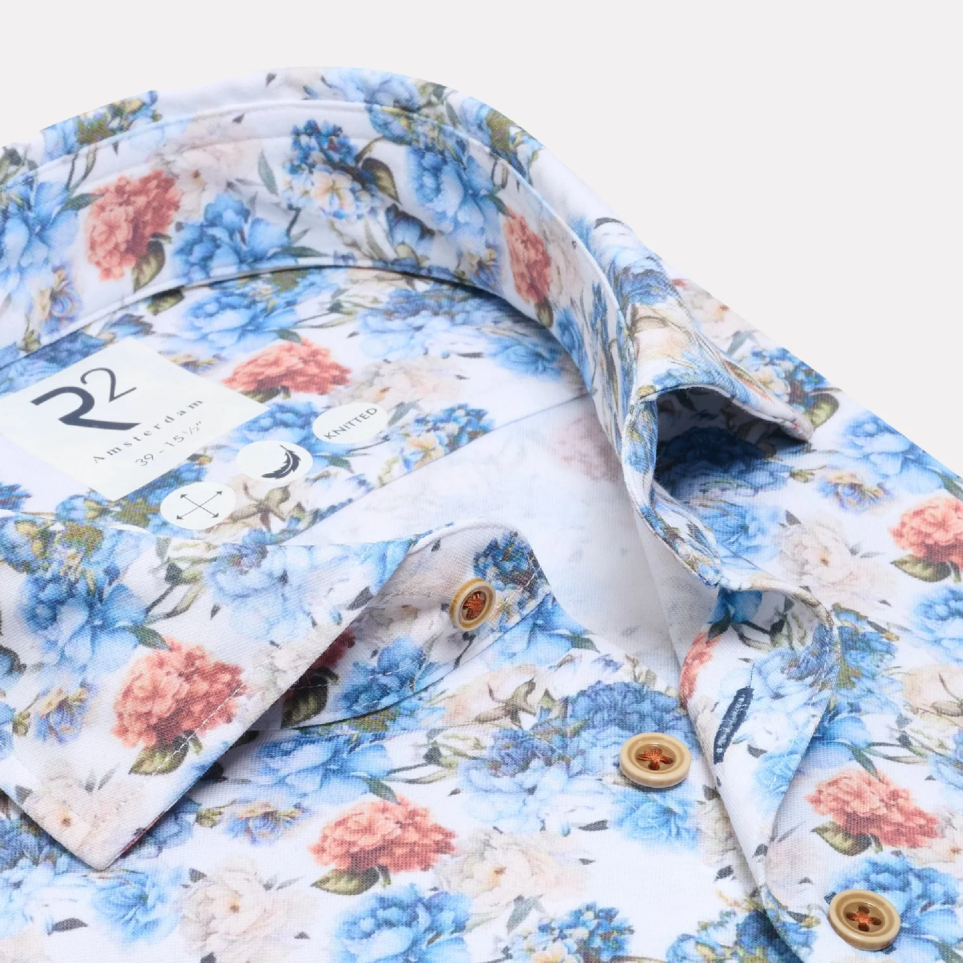 R2 Amsterdam Long Sleeve Casual Fit Shirt / Pique/Multi