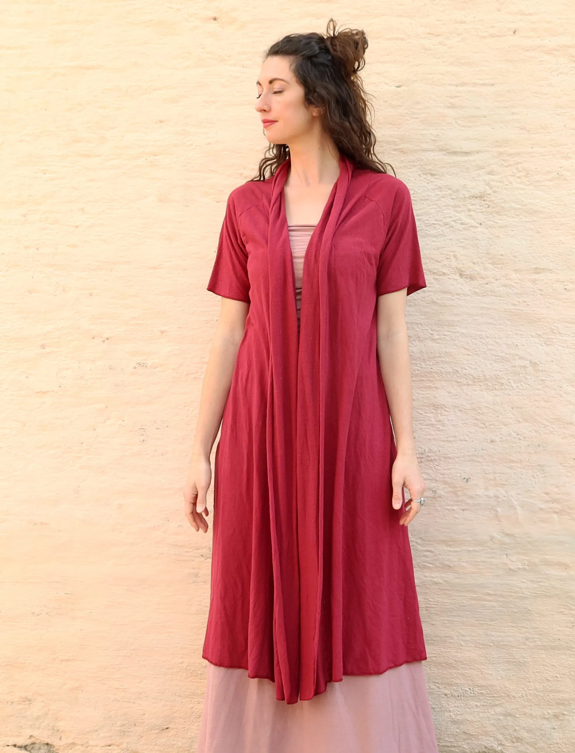 Raglan Sleeve Ojai Below Knee Cardigan