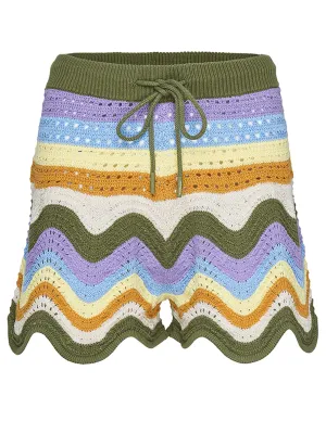 Raie Stripe Knit Shorts