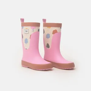 Rain Boots - Rainy Trees Beige - Size 6 (See description)