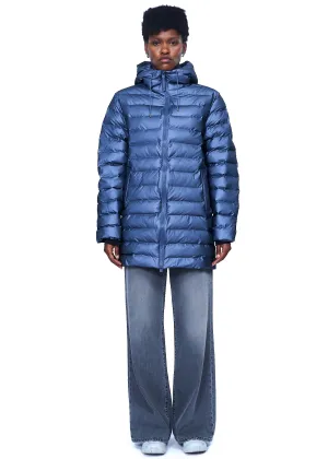 Rains Lohja Long Puffer Jacket W3T3 in Bay