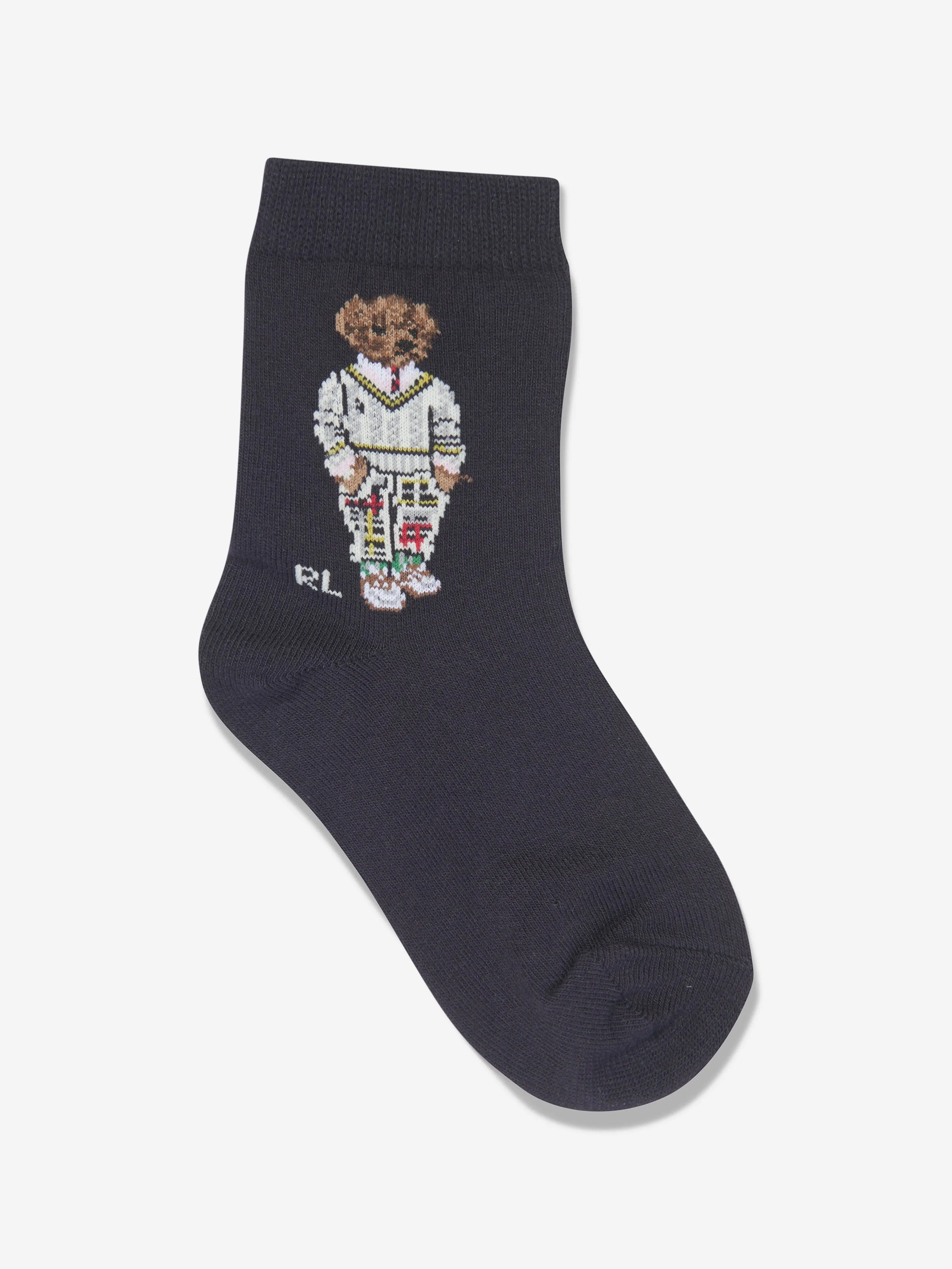 Ralph Lauren Boys 3 Pack Bear Socks Set in Navy