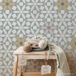 Ranae Geometric Floral Stencil