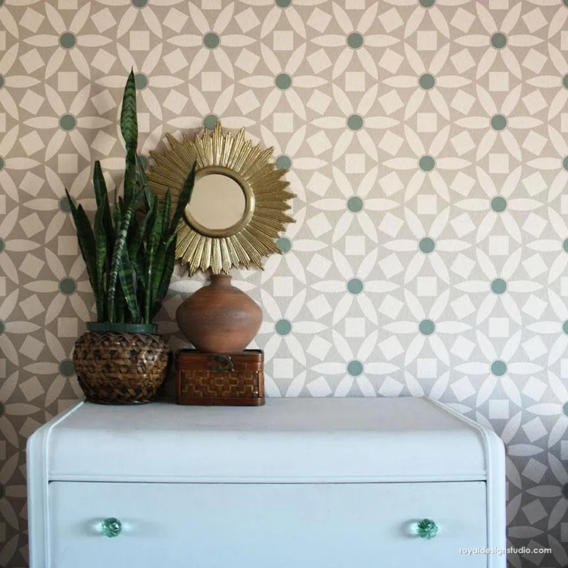 Ranae Geometric Floral Stencil