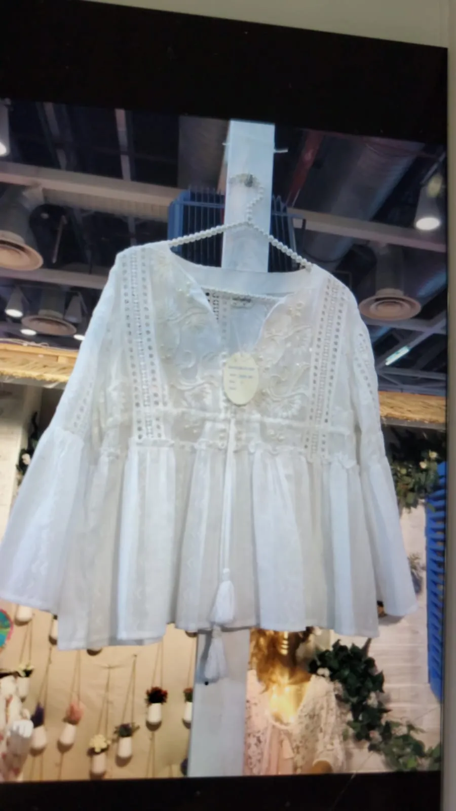 Ranee's white boho eyelet top