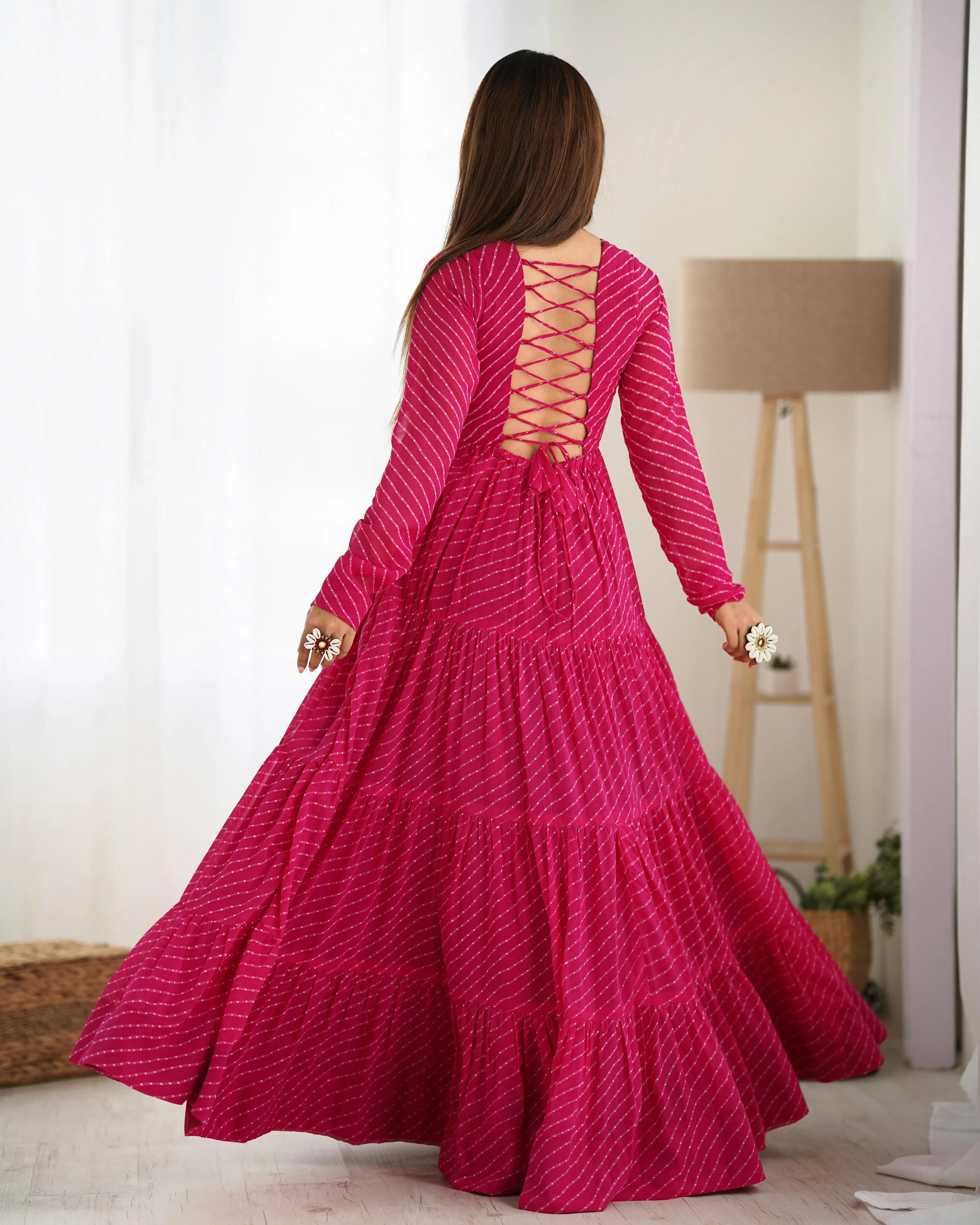 Rani Colour Leheriya Print Full Gown