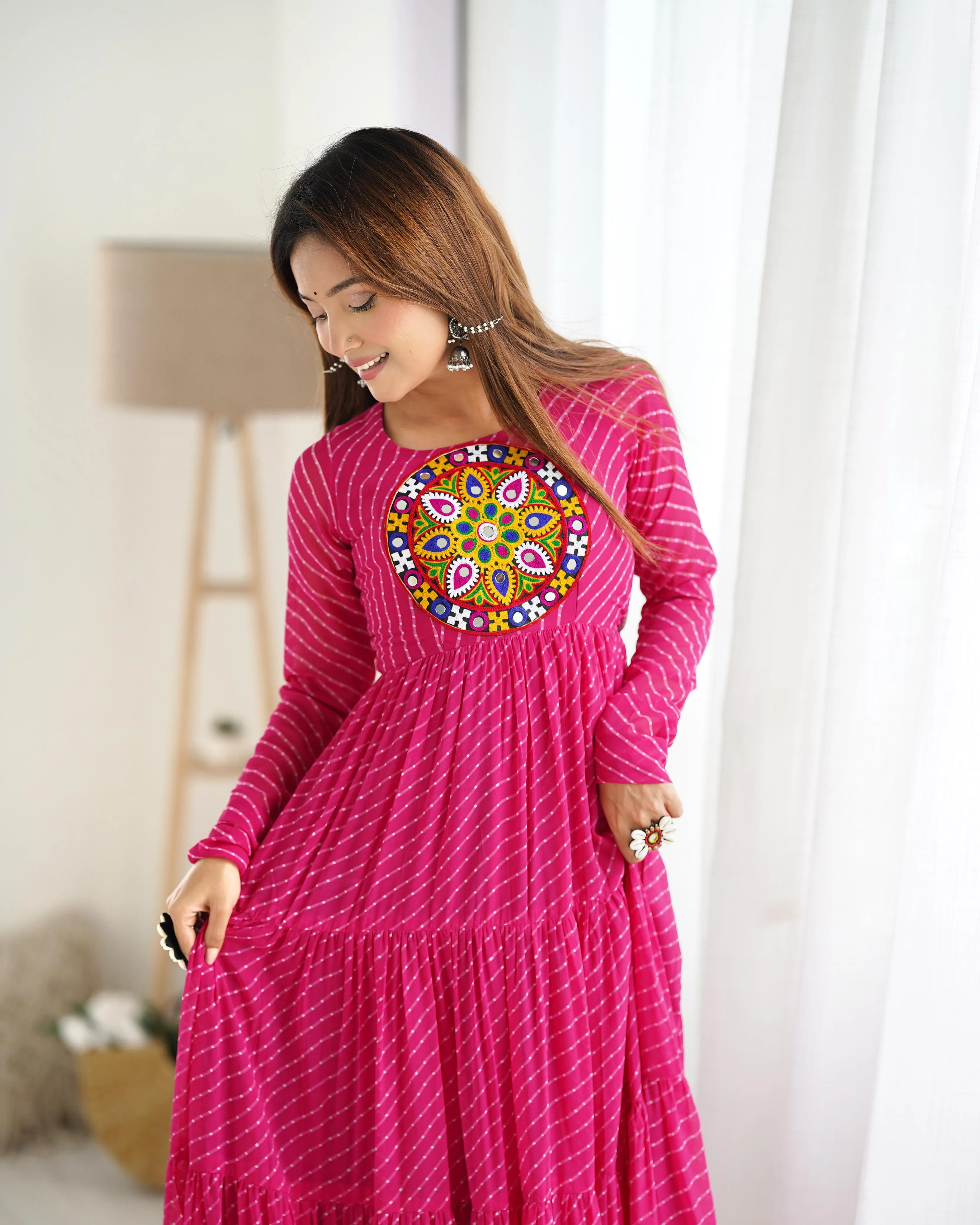 Rani Colour Leheriya Print Full Gown