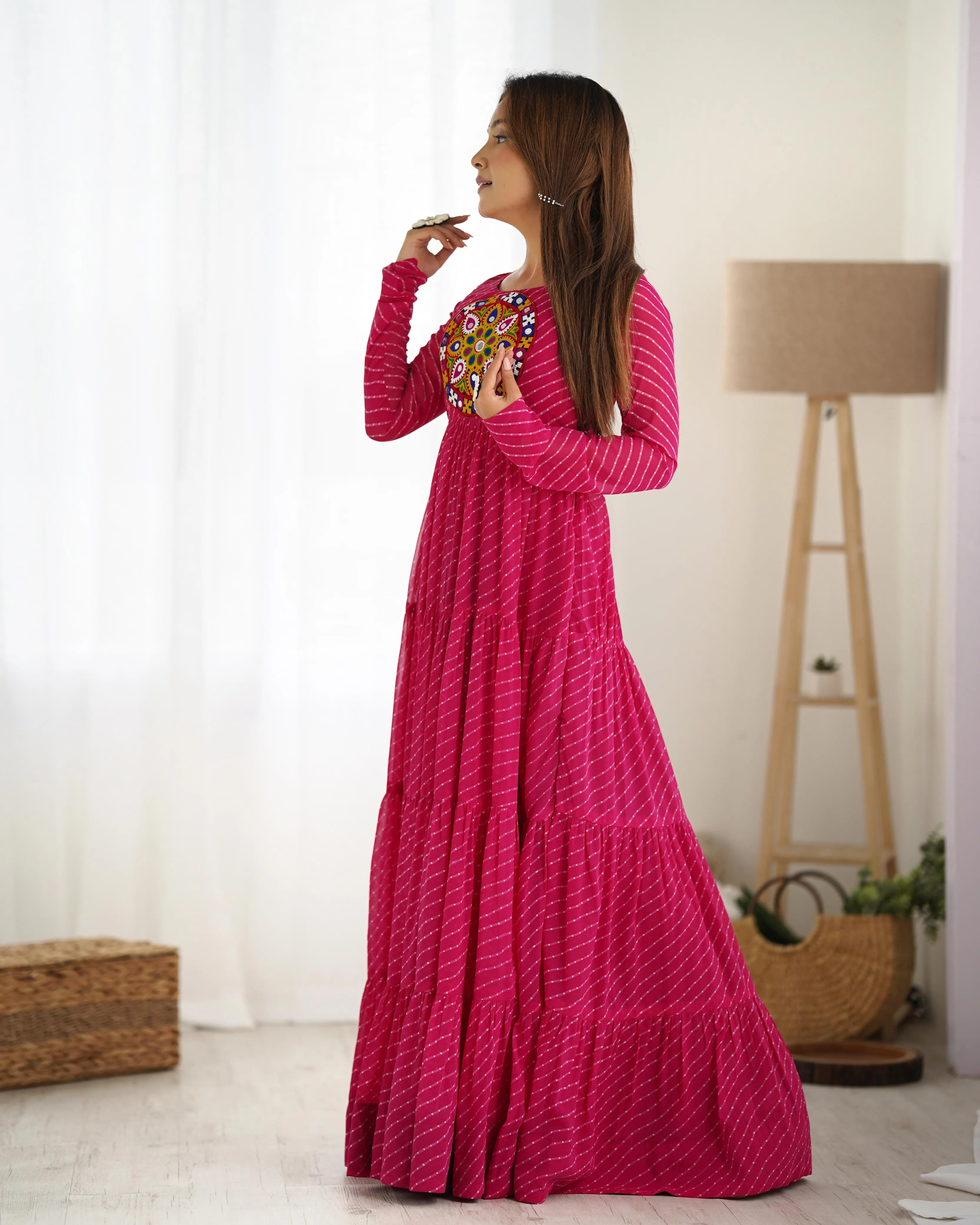 Rani Colour Leheriya Print Full Gown