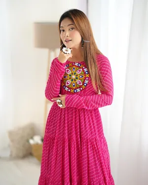 Rani Colour Leheriya Print Full Gown