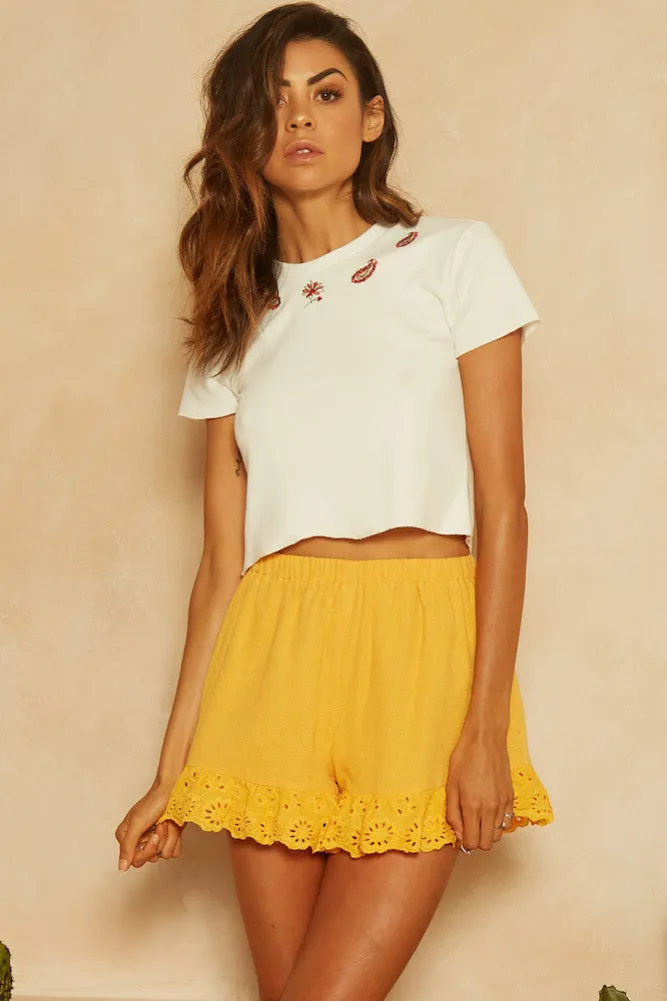 Ray Of Light Crop Top White