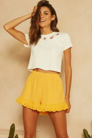 Ray Of Light Crop Top White
