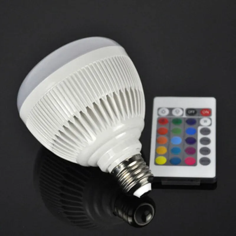RAYWAY Smart RGBW Wireless Bluetooth Speaker Bulb Xmas Music Playing Dimmable 12W E27 LED Bulb Light Lamp 24 Keys Remote Control