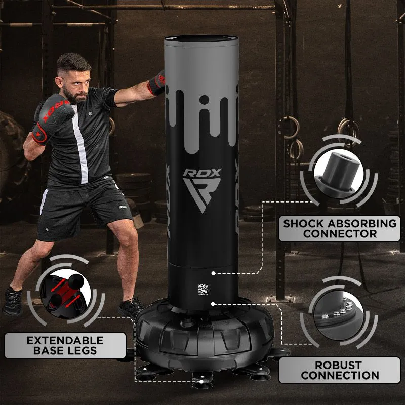 RDX F9 6ft Adults Free Standing Punch Bag With Bag Mitts For Training & Workout Set