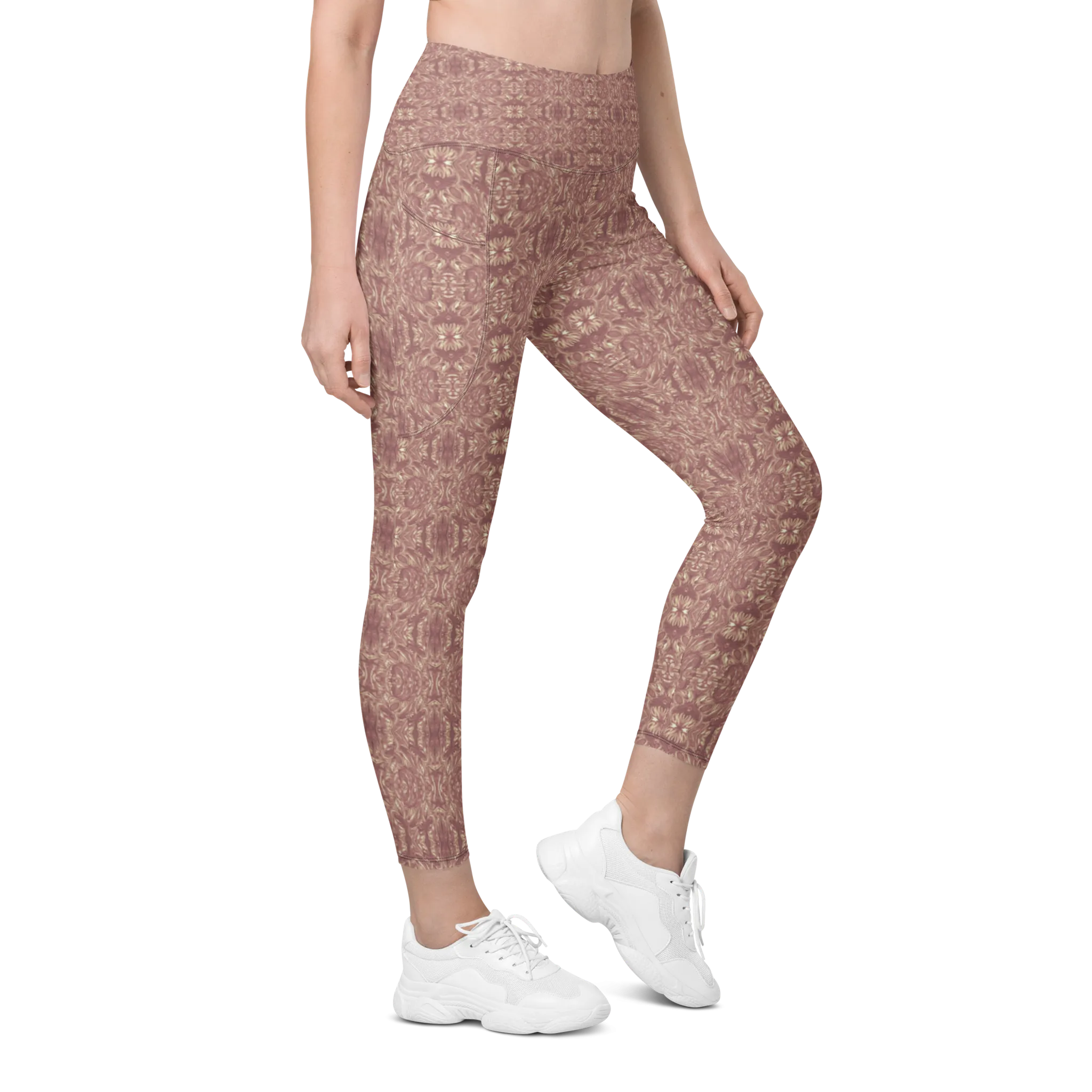 Recursia Bohemian Dream Leggings With Pockets In Pink