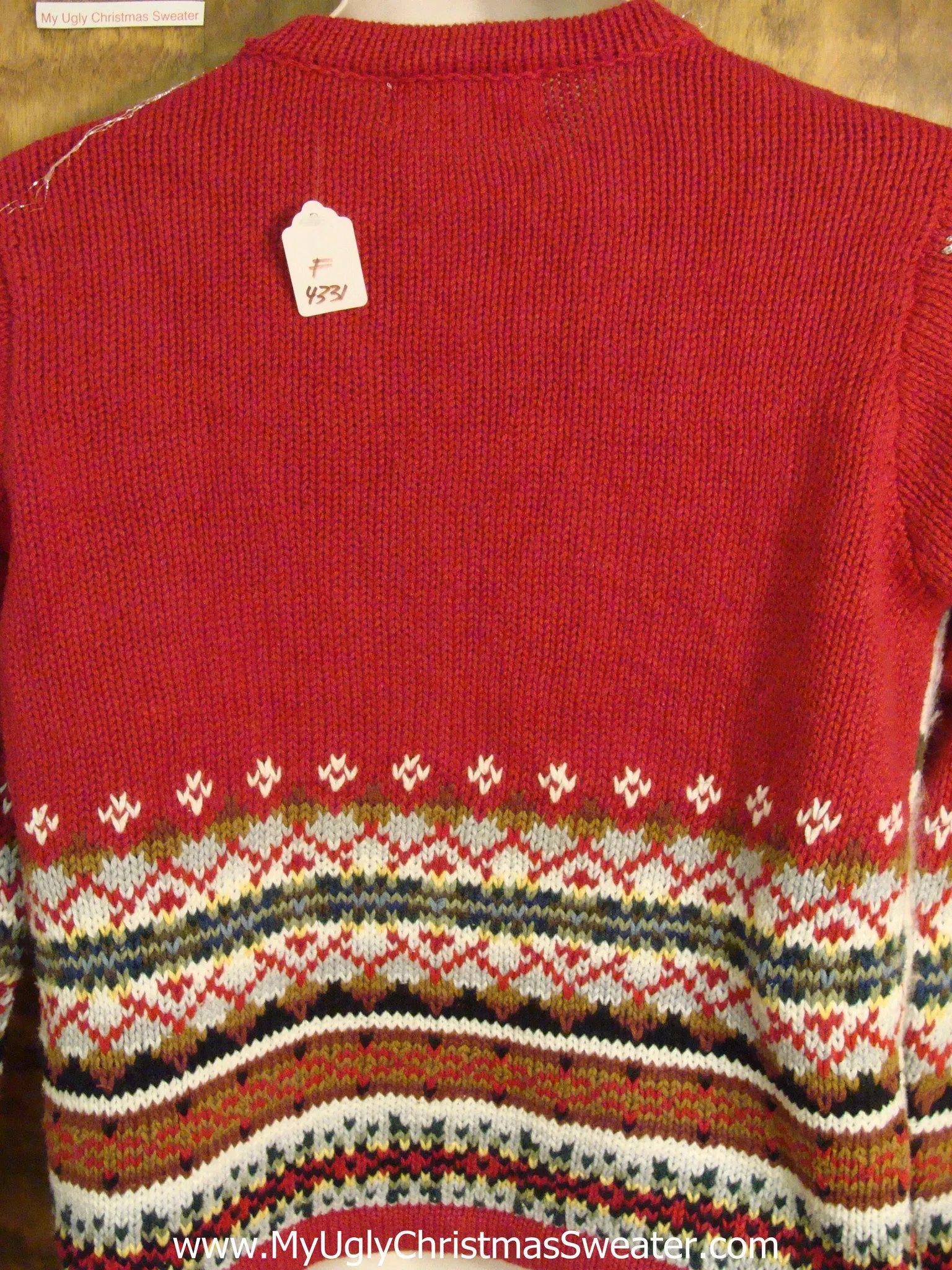 Red 2sided Horse and Sleigh Funny Christmas Sweater