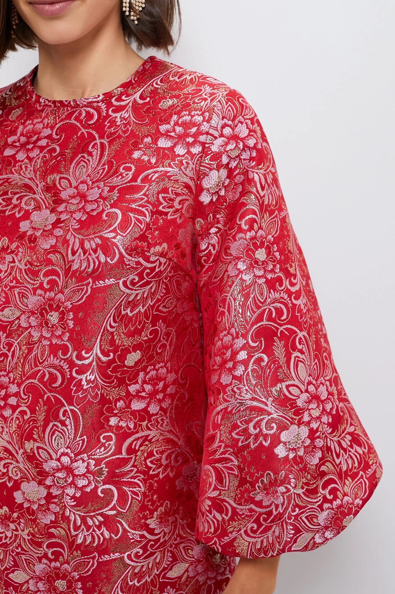 Red & Pink Jacquard Janie Mini Dress
