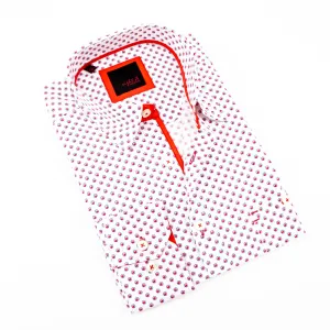 Red Digital Print Shirt With Pockets