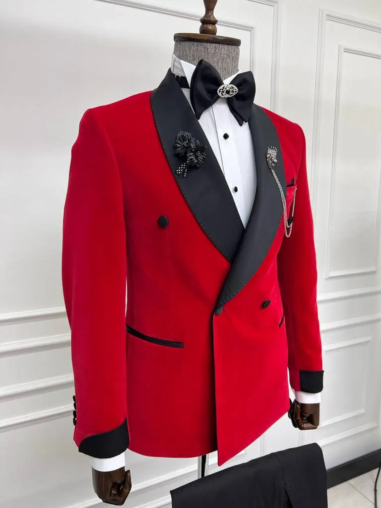 Red Double Breasted Tuxedo