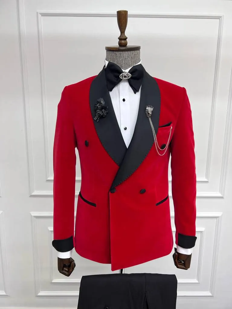 Red Double Breasted Tuxedo