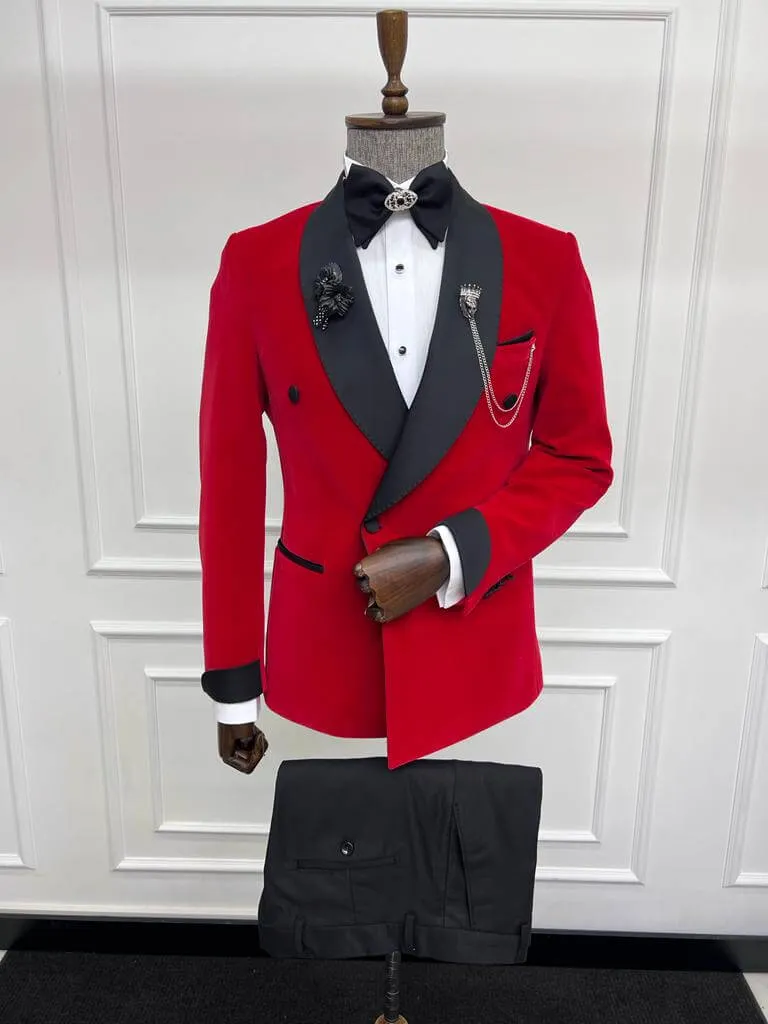 Red Double Breasted Tuxedo
