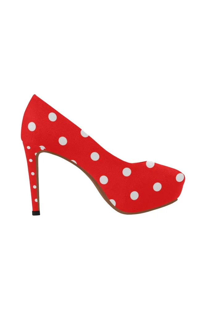 Red Polka Dot Women's High Heels