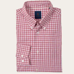 Red Slim Fit Summer Plaid Button Down Shirt