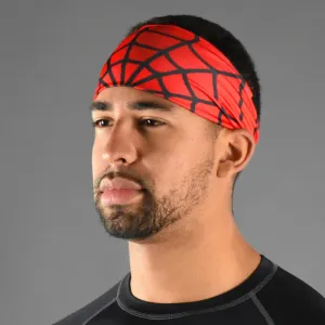 Red Web Pattern Double-sided Wide Headband