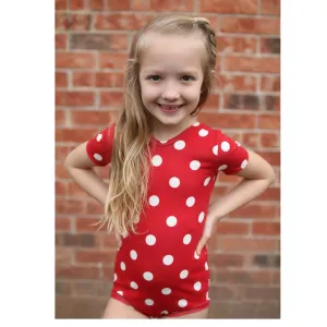 Red with White Polka Dots Leotard