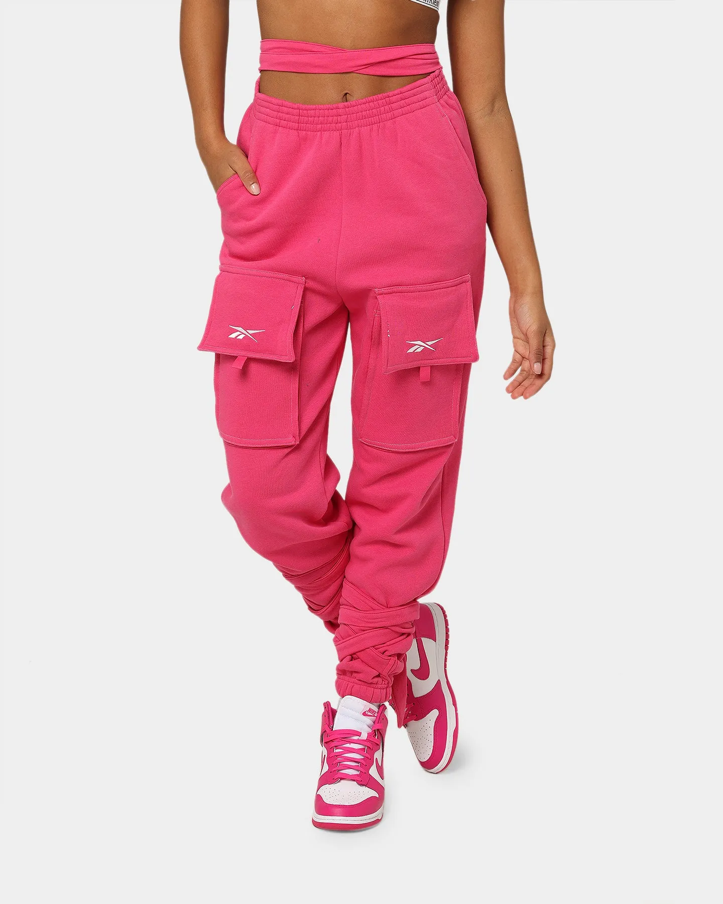Reebok Women's Cardi B X Reebok Knit Pants Pink Fusion