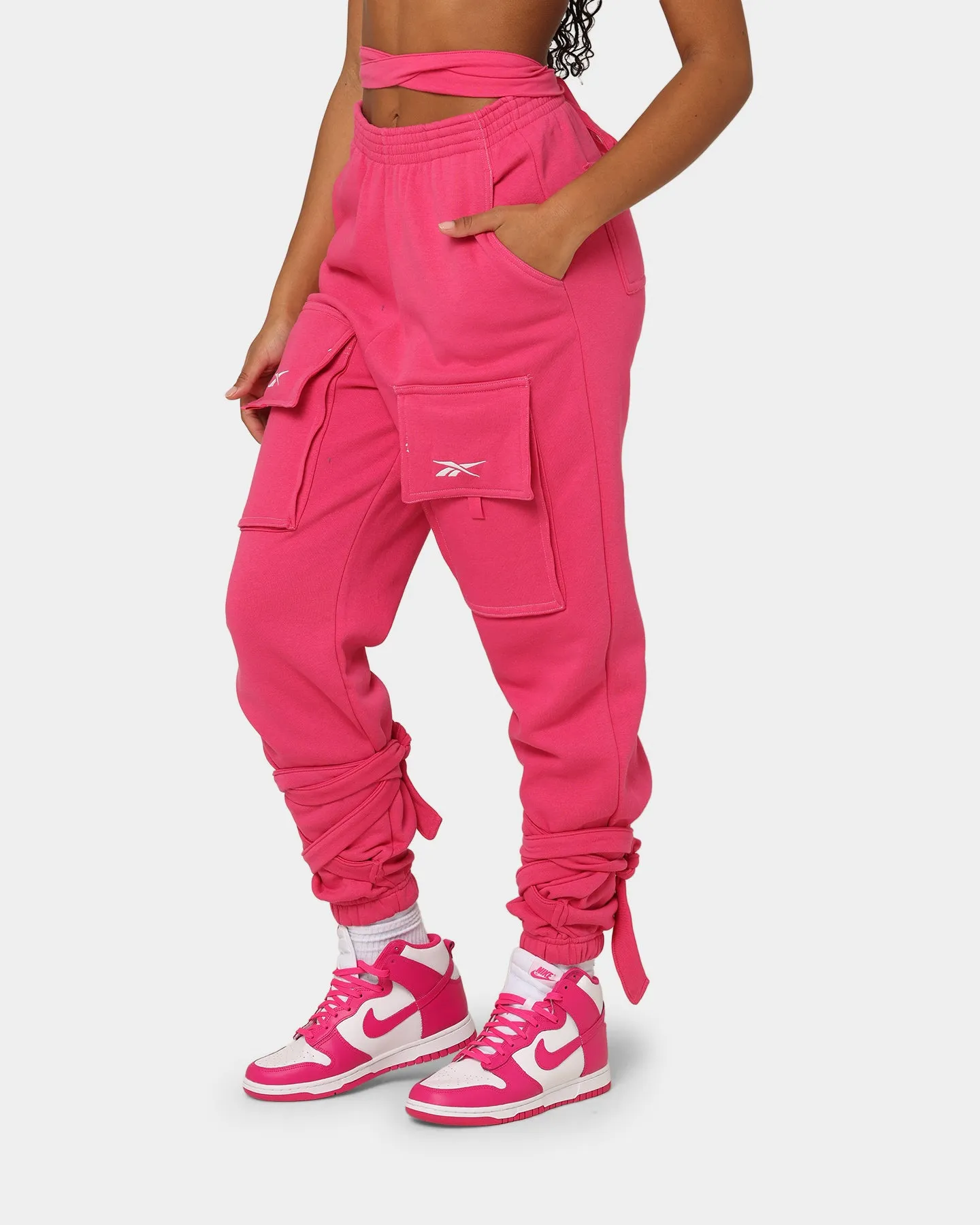 Reebok Women's Cardi B X Reebok Knit Pants Pink Fusion