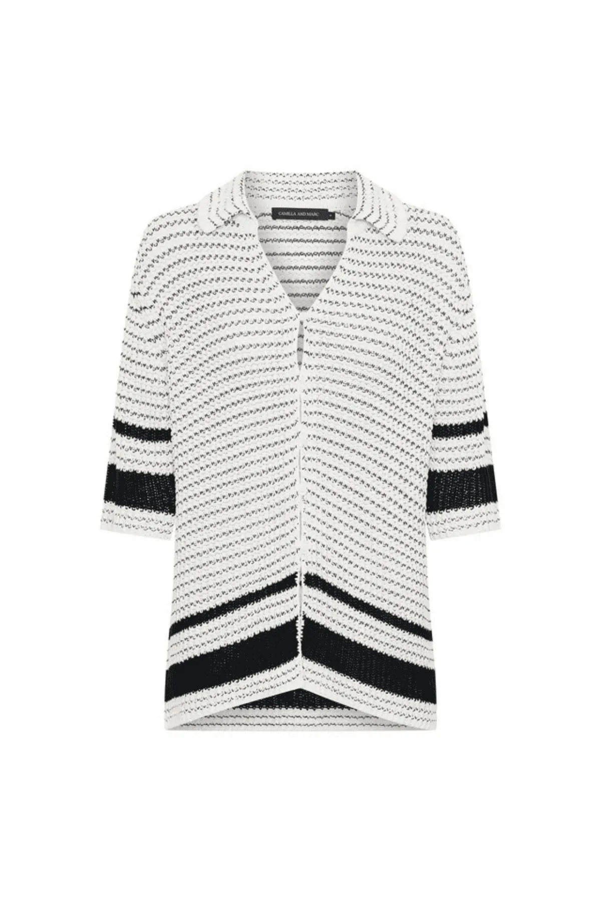 REEF KNIT BOYFRIEND SHIRT CREAM/BLACK