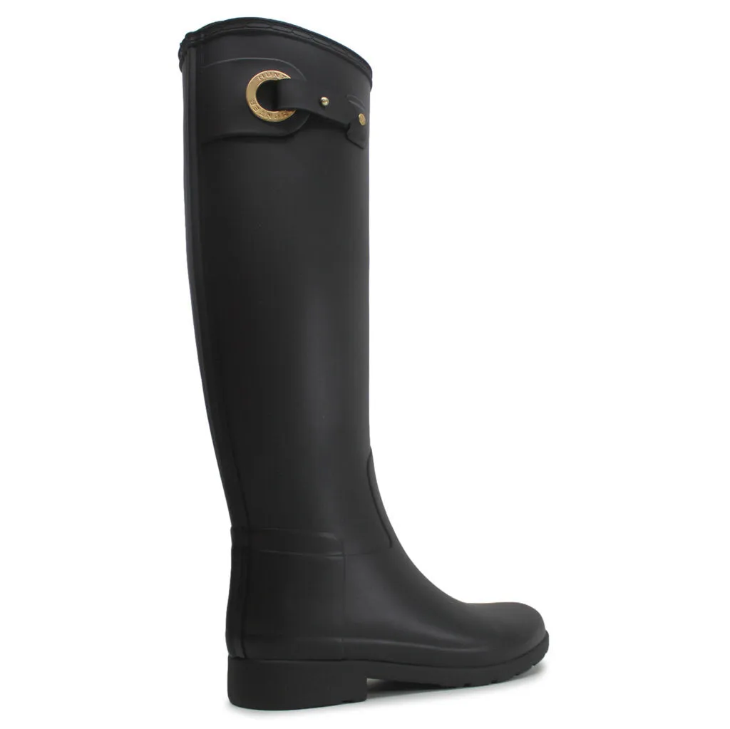 Refined Tall Eyelet Rubber Textile Women's Calf Length Wellington Boots