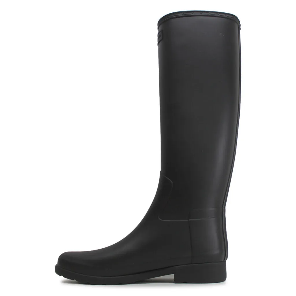 Refined Tall Eyelet Rubber Textile Women's Calf Length Wellington Boots