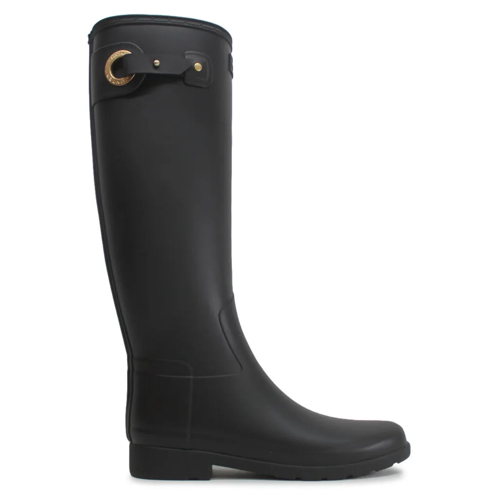 Refined Tall Eyelet Rubber Textile Women's Calf Length Wellington Boots