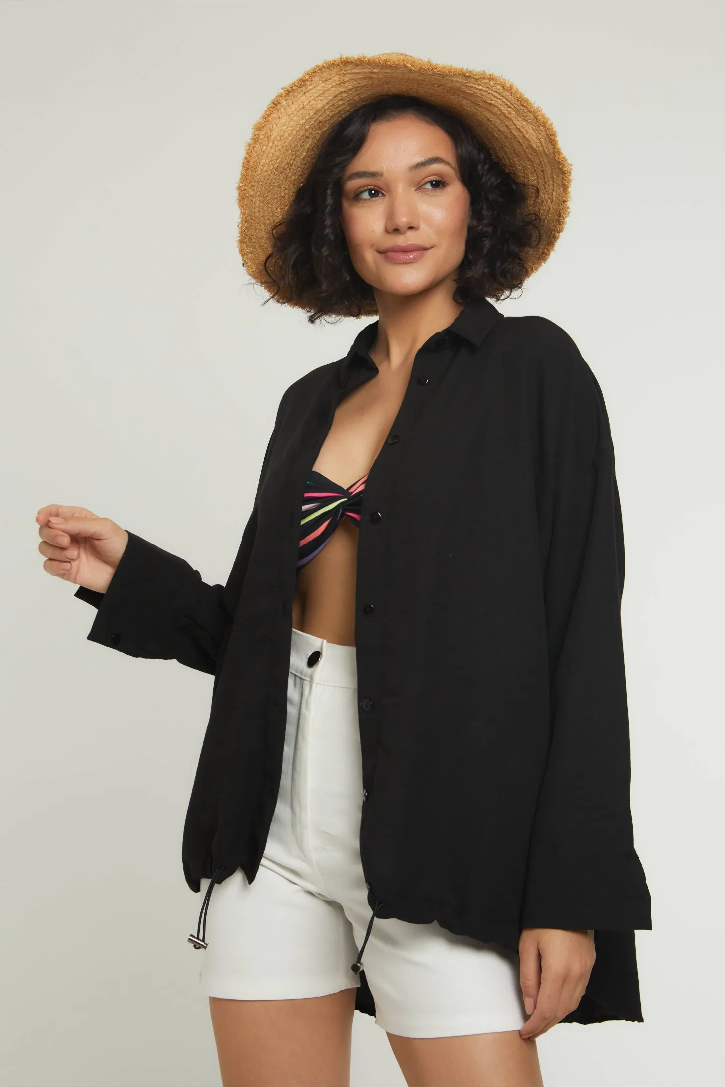 RELAXED VIBES SHIRT - BLACK