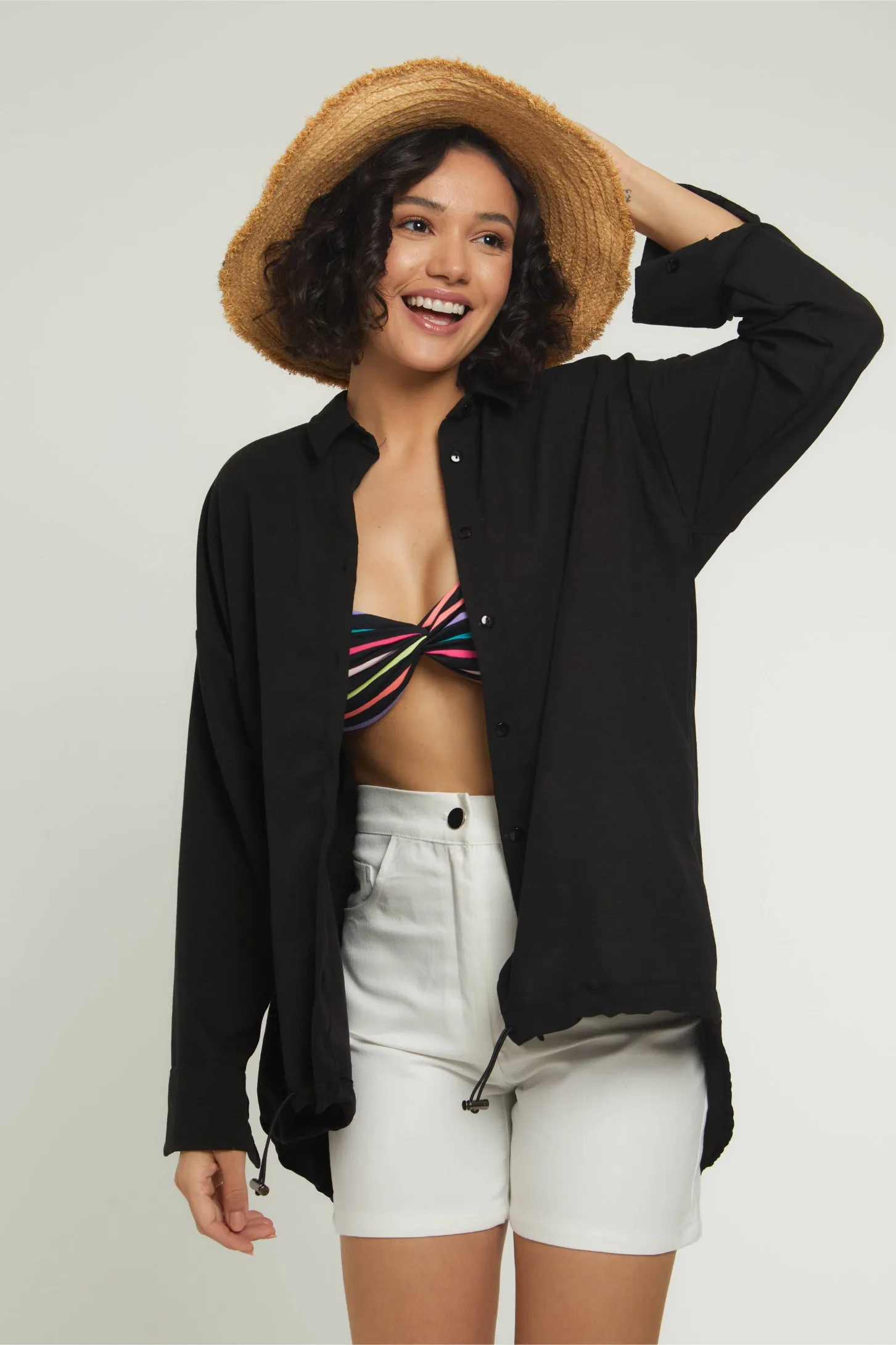 RELAXED VIBES SHIRT - BLACK
