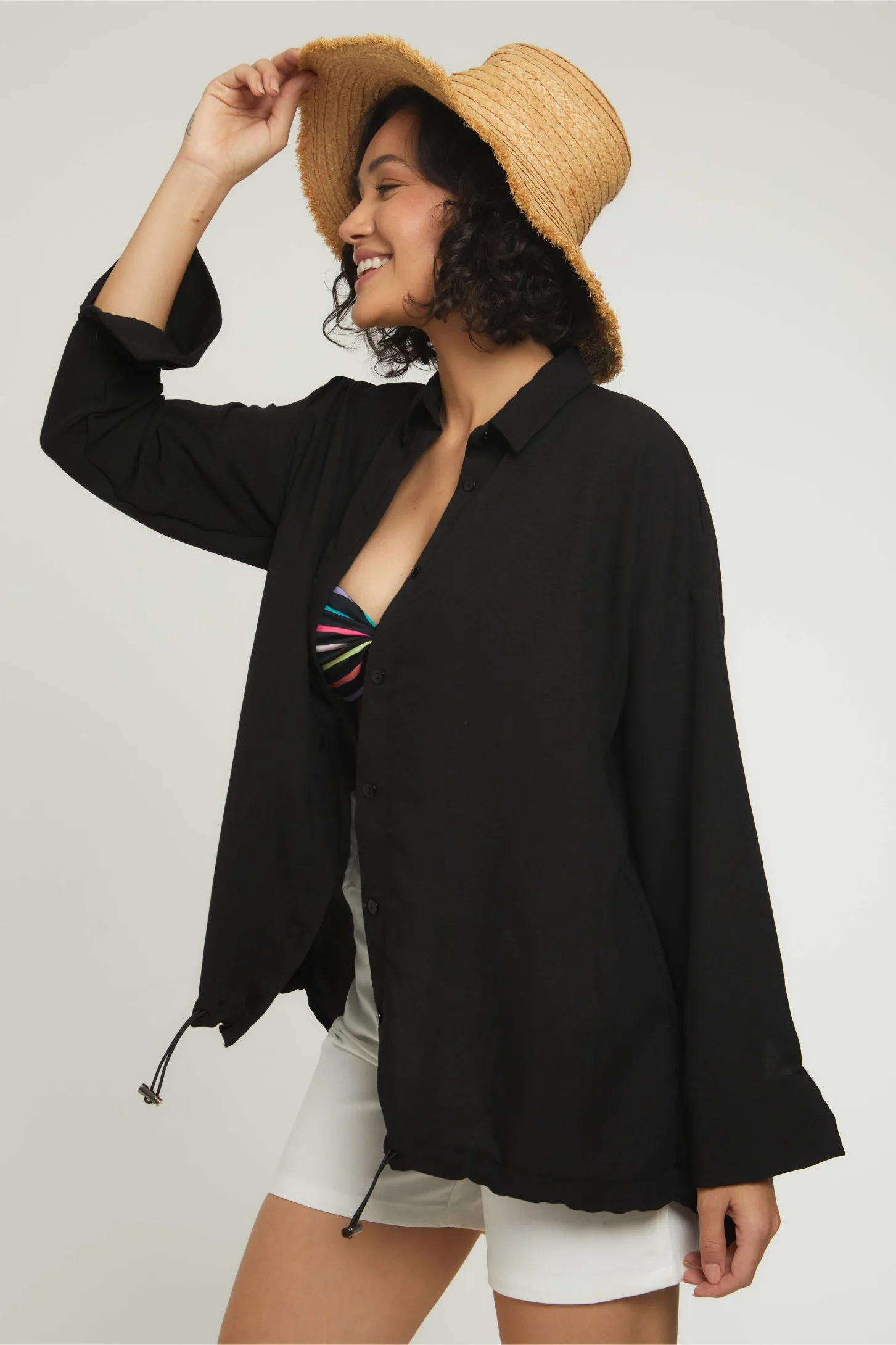RELAXED VIBES SHIRT - BLACK