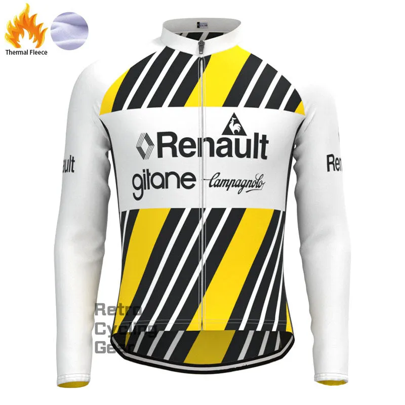 Renault Stripe Fleece Retro Cycling Kits