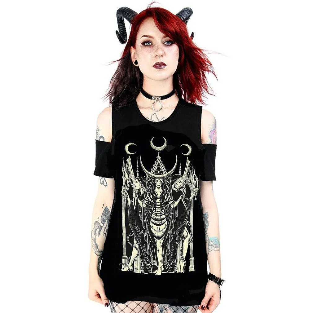 Restyle - HECATE - Women's Cold Shoulder Top