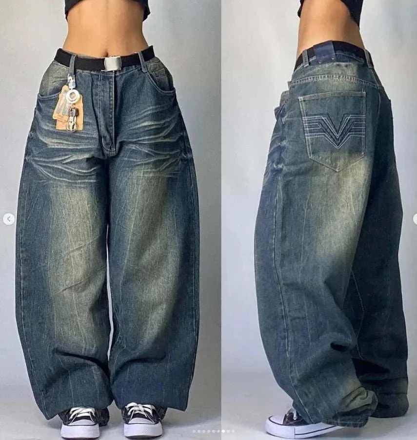 Retro Gothic Wide Leg Jeans