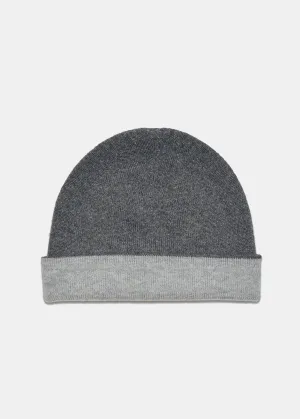 Reversible Cashmere Hat Silver