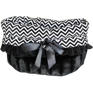 Reversible Snuggle Bug Dog Carrier Black Chevron