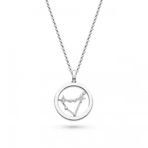 Revival Céleste Constellation Zirconia Rhodium Plated Capricorn 18" Necklace 90471CAP