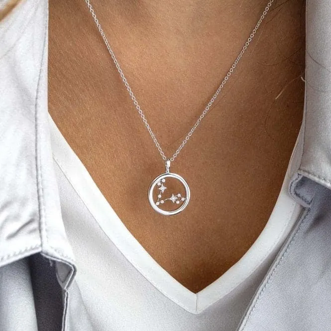 Revival Céleste Constellation Zirconia Rhodium Plated Pisces 18" Necklace 90471PIS