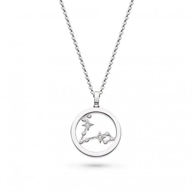 Revival Céleste Constellation Zirconia Rhodium Plated Pisces 18" Necklace 90471PIS