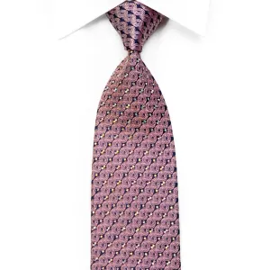 Rhinestone Necktie Pink Scrolls On Navy With Sparkles
