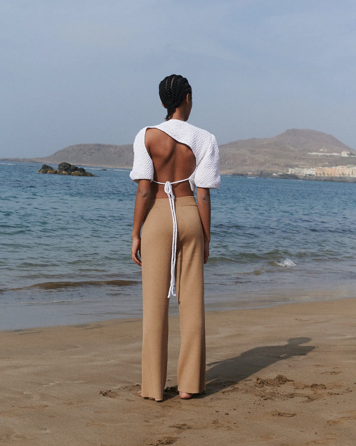 Rib Lounge Merino Wool Pants Nutmeg Beige